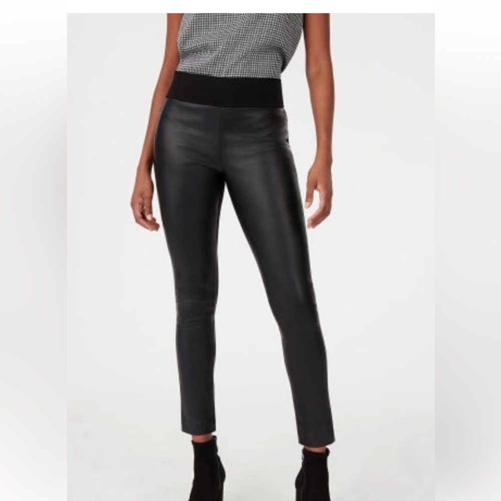 Club Monaco  Black Faux Leather Leggings size 10 worn once